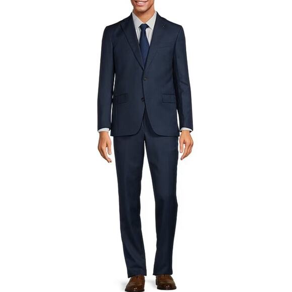 Ted Baker Wool “No Ordinary Joe” 2Pc. Suit Set Navy Blue 46 Long Waist 40 - Picture 2 of 16